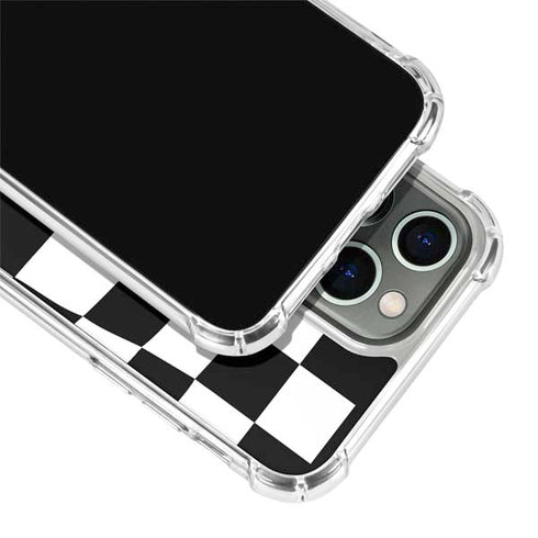 Black and White Zoomed Checkerboard iPhone 14 Pro Clear Case